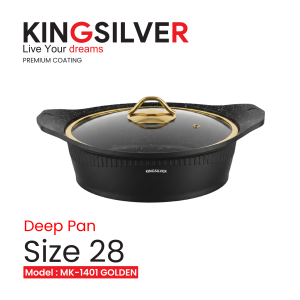 سرویس قابلمه 19 پارچه میلان کوتینگ گرانیتی  MK-1401 Golden