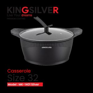 سرویس قابلمه 19 پارچه میلان کوتینگ گرانیتی  MK-1401 Silver